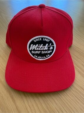 Mitch’s Surf Shop La Jolla Red Snapback Hat NWOT